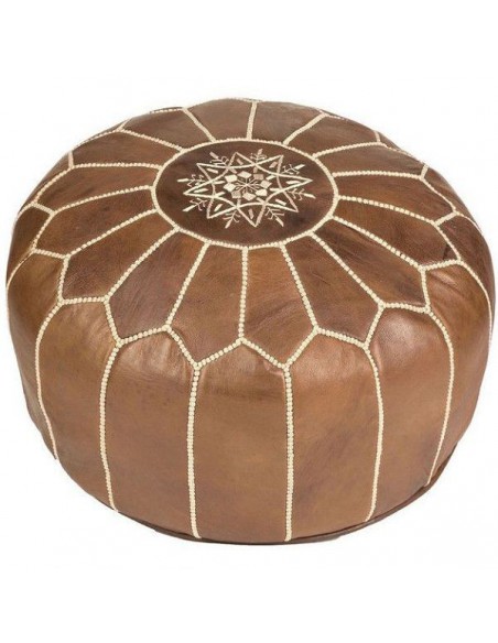 Pouf marocain cuir authentique